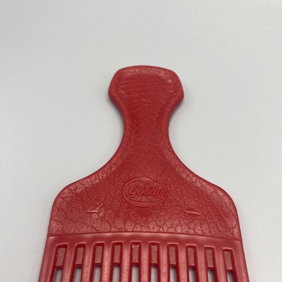 Vintage Goody Textured Plastic Hair Pick Lift Comb RED Dark Pink Made in USA - Picture 2 of 6